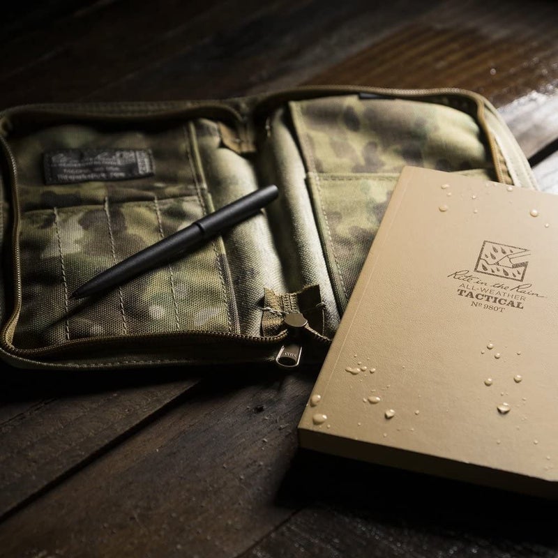 Rite in the Rain Weatherproof Tactical Field Kit: Tan CORDURA Fabric Cover, 4.625" x 7.25" Tan Tactical Notebook, and Weatherproof Pen (No. 980T-KIT) - Image 2